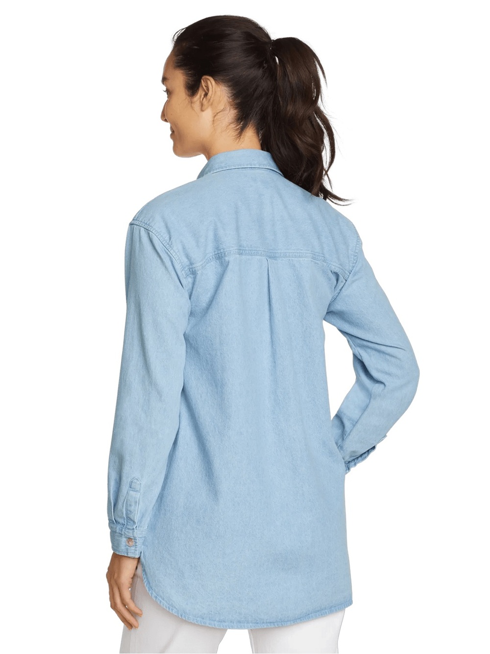 Eddie Bauer women's lightweight chambray denim popover shirt